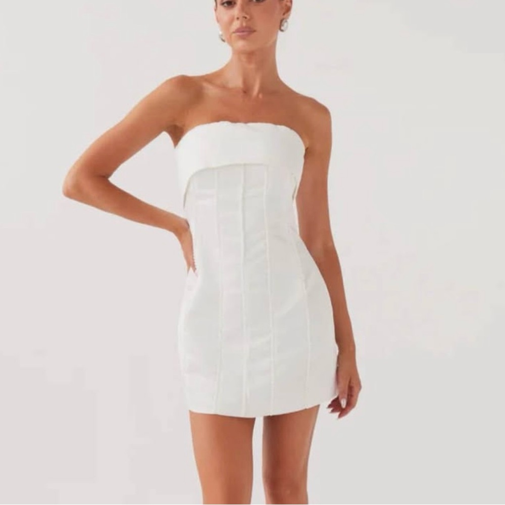 Strapless white Peppermayo mini dress
